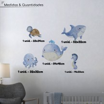 Adesivo de Parede Fundo do Mar Baby
