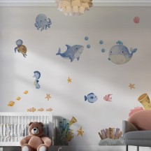 Adesivo de Parede Fundo do Mar Baby