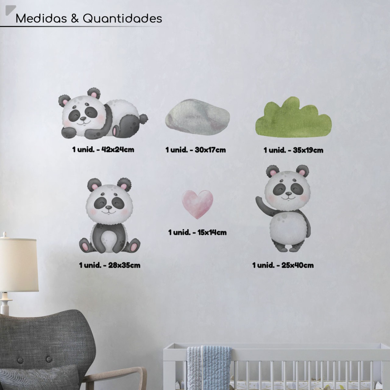 Adesivo de Parede Pandinhas