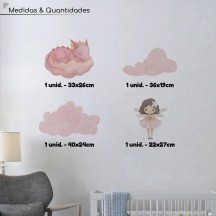 Adesivo de Parede Princesa e Unicórnio
