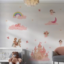 Adesivo de Parede Princesa e Unicórnio