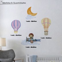 Adesivo de Ursinhos Voadores