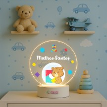 Luminária Autismo com Ursinho e Nome