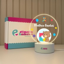 Luminária Autismo com Ursinho e Nome