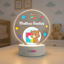Luminária Autismo com Ursinho e Nome