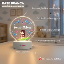 Luminária Borboleta com Menina e nome personalizado