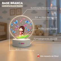 Luminária Borboletas e Menina