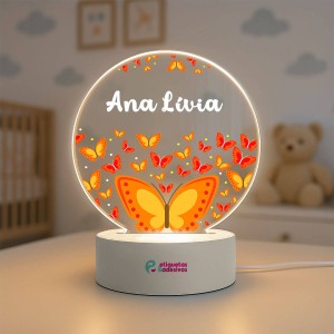 Luminária Borboletas com nome personalizado
