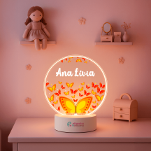 Luminária Borboletas com nome personalizado