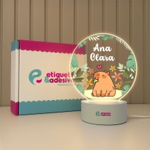 Luminária capivara em nome personalizado