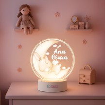 Luminária Coelhinho Soneca com nome personalizado