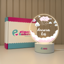 Luminária Céu e Nuvens com nome personalizado