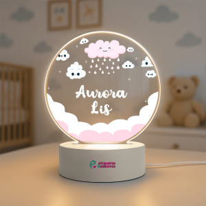 Luminária Céu e Nuvens com nome personalizado