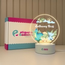 Luminária Dinossauros com nome personalizado