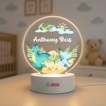 Luminária Dinossauros com nome personalizado