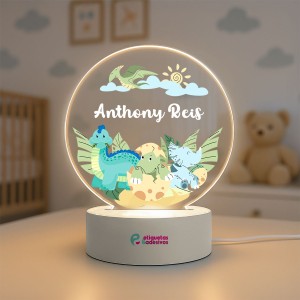 Luminária Dinossauros com nome personalizado