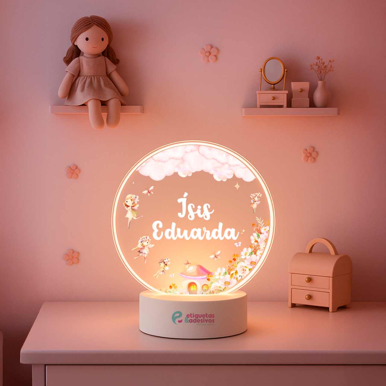Luminária Fadinhas com Nome