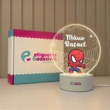 Luminária Homem Aranha com nome personalizado