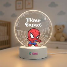 Luminária Homem Aranha com nome personalizado