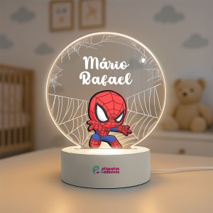 Luminária Homem Aranha com nome personalizado