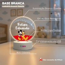 Luminária Mickey e pluto com nome personalizado