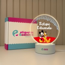 Luminária Mickey e pluto com nome personalizado