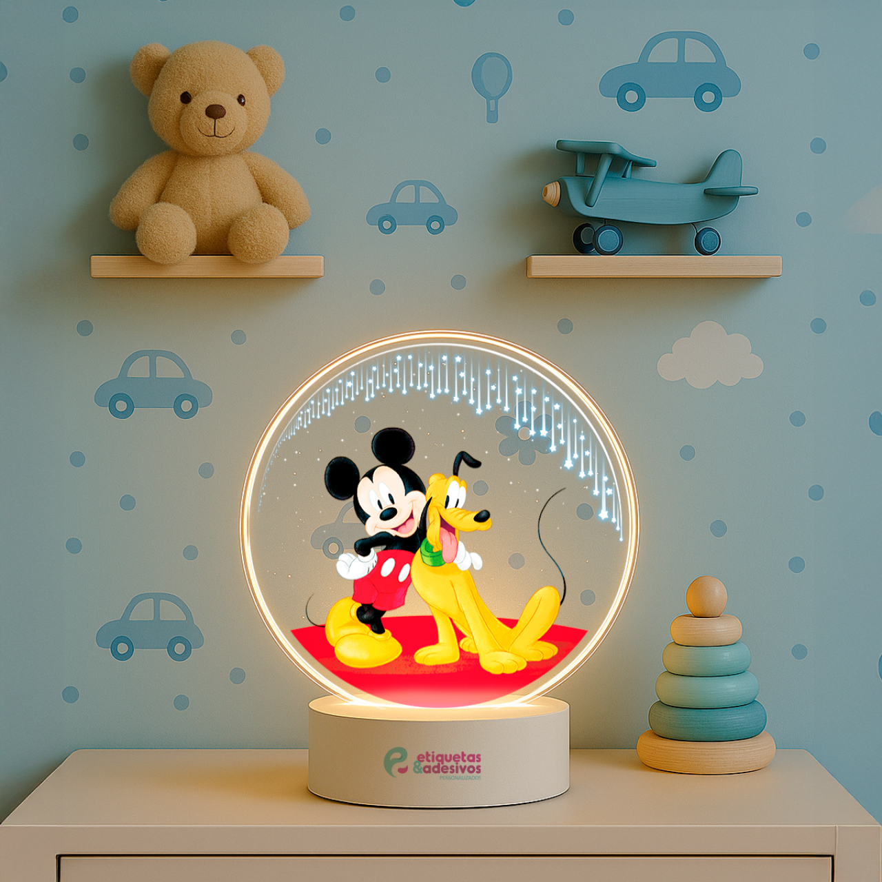 Luminária Mickey e Pluto
