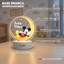 Luminária Mickey com nome personalizado