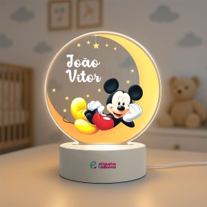 Luminária Mickey com nome personalizado
