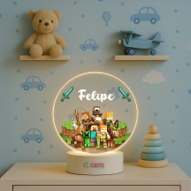 Luminária Minecraft 02 com nome personalizado