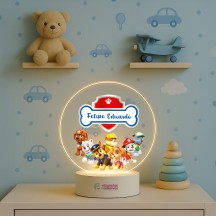 Luminária Patrulha Canina com nome personalizado