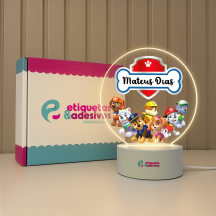 Luminária Patrulha Canina com nome personalizado