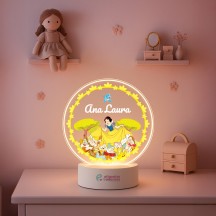 Luminária Princesa Branca de Neve com nome personalizado