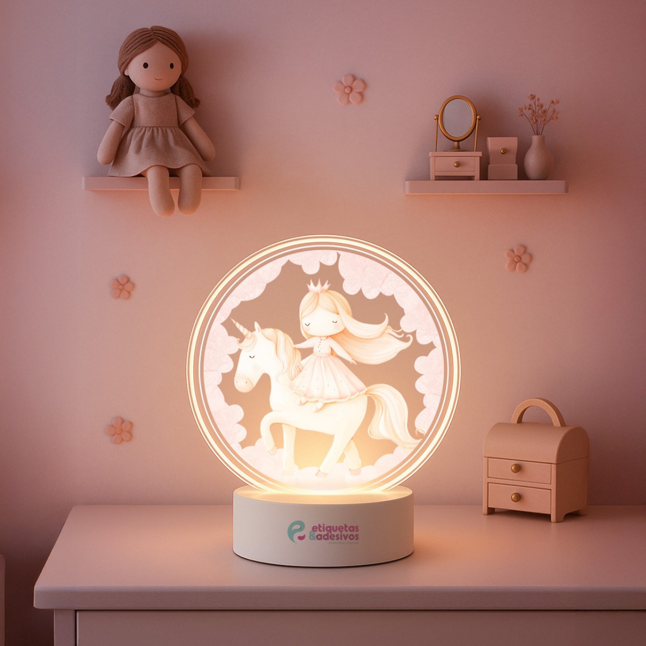 Luminária Princesa e Unicórnio