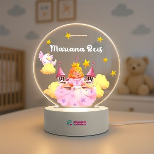Luminária Princesinha com nome personalizado