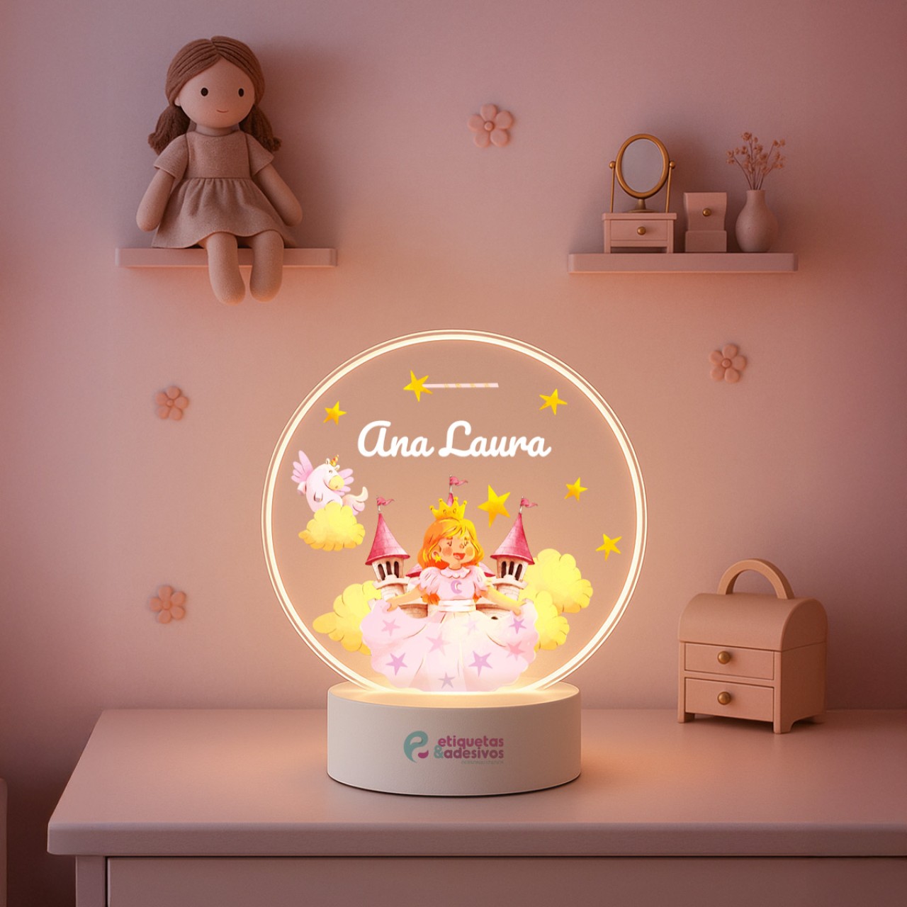 Luminária Princesinha com nome personalizado