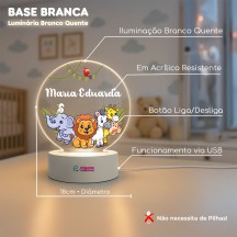 Luminária Safari Baby com nome personalizado