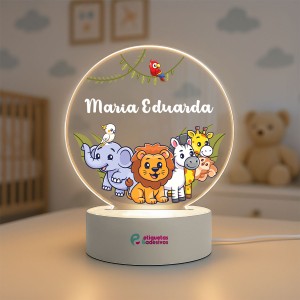 Luminária Safari Baby com nome personalizado