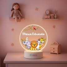 Luminária Safari Baby com nome personalizado