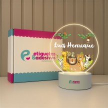 Luminária Safari Cute 01 com nome personalizado