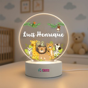 Luminária Safari Cute 01 com nome personalizado