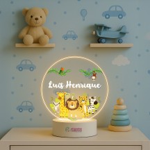 Luminária Safari Cute 01 com nome personalizado