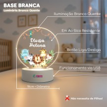 Luminária Safari Cute com nome personalizado