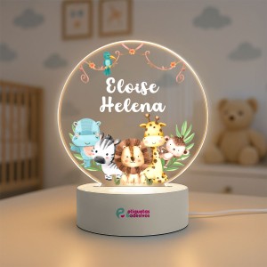 Luminária Safari Cute com nome personalizado