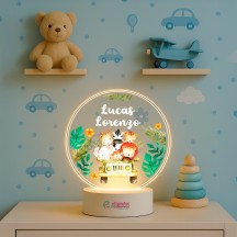 Luminária Safari Menino com nome personalizado