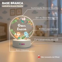 Luminária Savana com nome personalizado