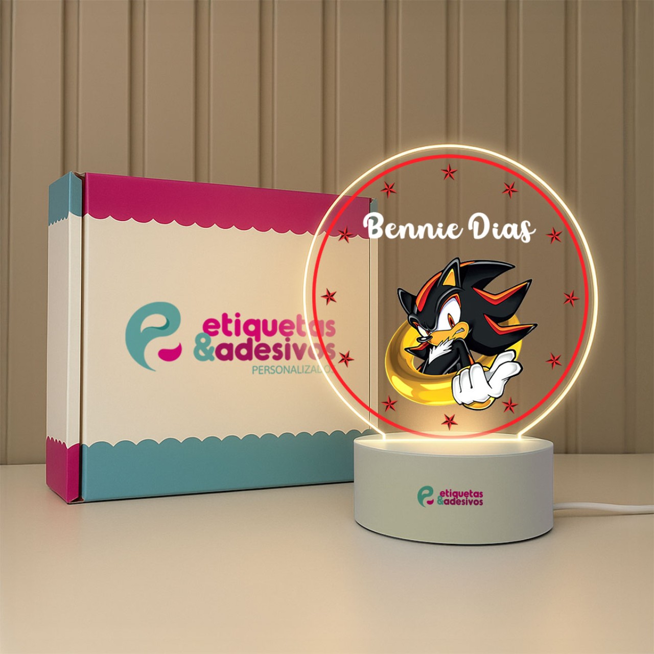 Luminária Shadow com nome personalizado