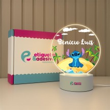 Luminária Stitch Praia com nome personalizado