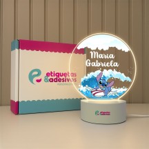 Luminária Stitch Surf com nome personalizado