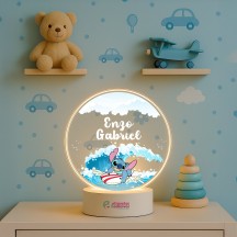 Luminária Stitch Surf com nome personalizado